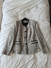 Eastex Jacket - Size 16 - Black & White With Black Velvet Trim. Lined.