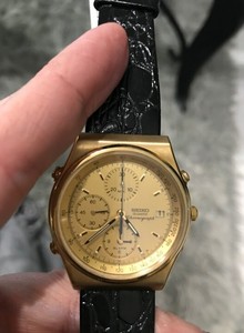 seiko gold chronograph watch