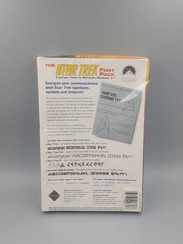 1992 NEW Star Trek Original Series Font Pack MS-DOS /Windows 3.1 Computer / NOS - 第 3/3 張圖片