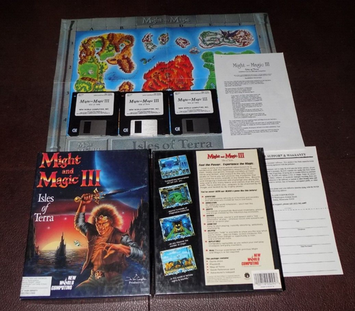 Might and Magic III Isle of Terra 1991 IBM PC 3.5” Disk Big Box Game RPG