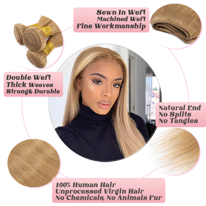 1-3 Bundles Brazilian Remy Virgin Human Hair Extensions  display picture 1