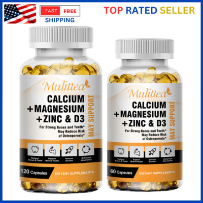 Calcium Magnesium&VitaminD Complex Supplement Bone Muscle Immune Support