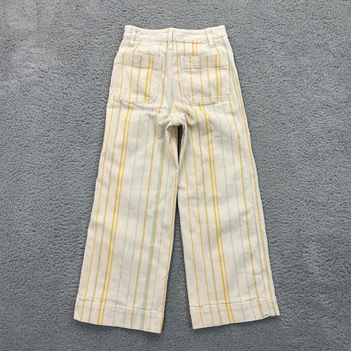 Madewell Emmett Striped Wide-Leg Crop Pants Women's W24 L24.5 Boho - Picture 2 of 13