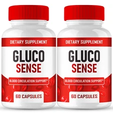(2 Pack) Gluco Sense Capsules, GlucoSense Healthy Circulation & Stable Levels
