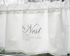 Gardine SHABBY Chic *NEST* Scheibengardine HOME weiß LANDHAUS skandi