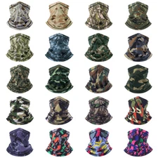 Camo Tactical Neck Gaiter Face Mask Scarf Breathable Bandana Cover Headwear US
