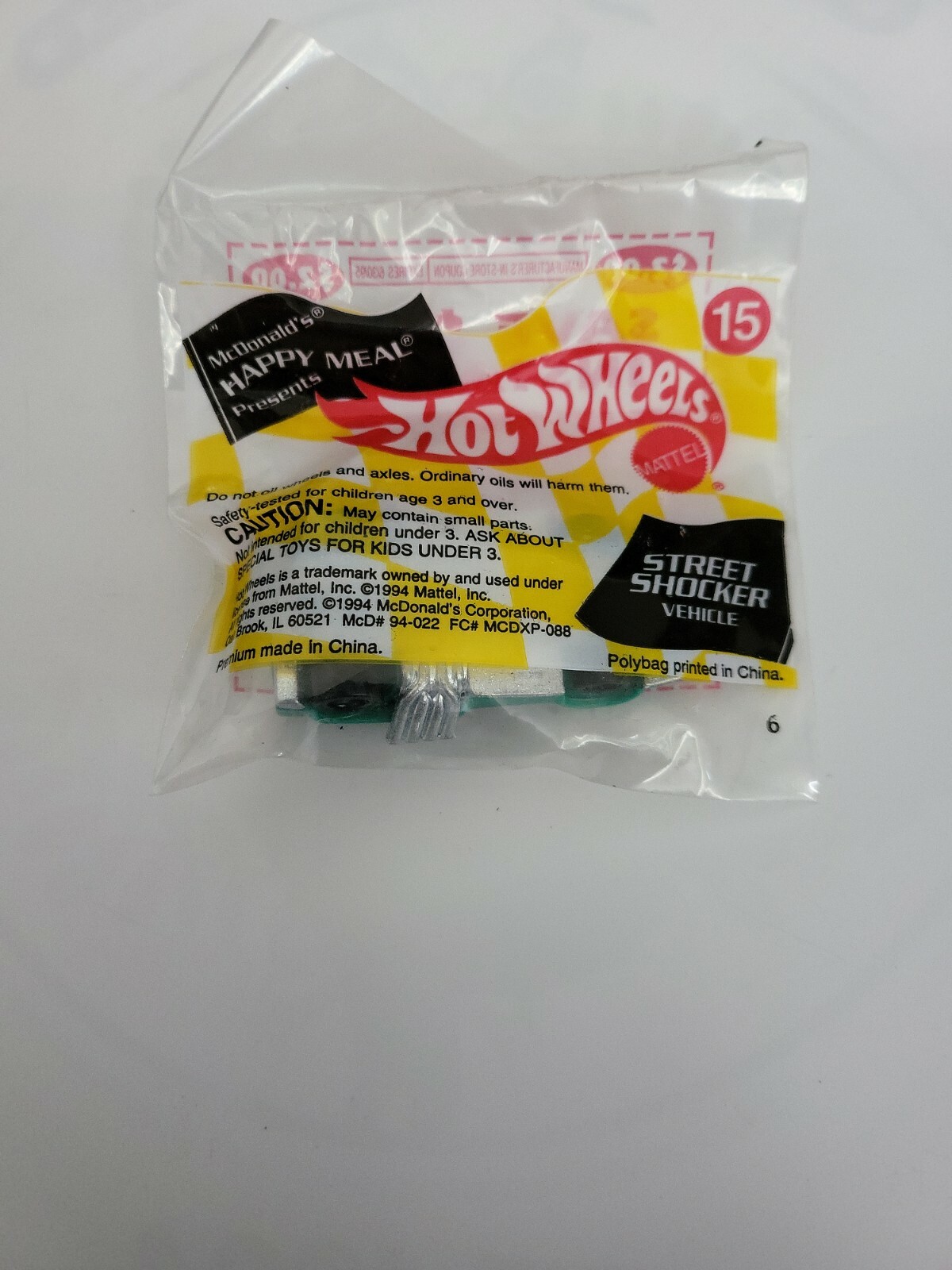 1994 Hot Wheels STREET SHOCKER McDonald's Happy Meal #15 SEALED NIP.