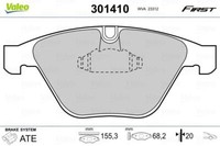 Valeo 301410 Bremsbelagsatz, Scheibenbremse FüR BMW