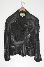 *stunning* Acne Studios Ladies "mason S14" Slashed Leather Biker Jacket Uk8 Us4