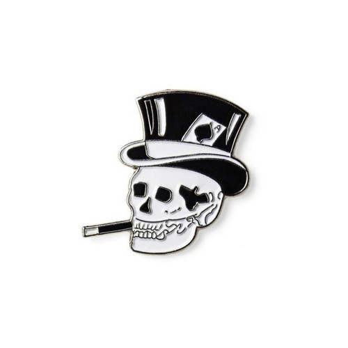 Top Hat Skull Enamel Lapel Pin Badge 