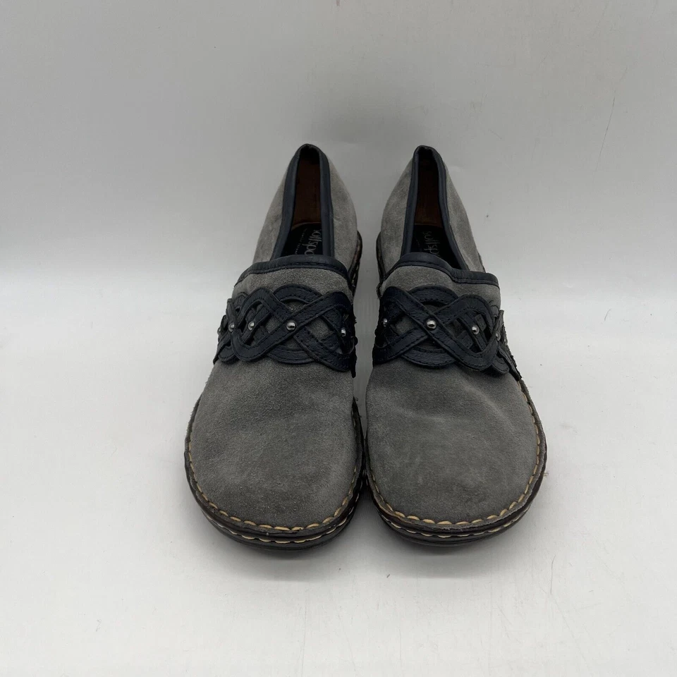 Zueco sin cordones Softspots para mujer gris negro gamuza punta redonda talla 7,5 W Foto 3 de 4