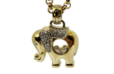 ''CHOPARD'' HAPPY DIAMONDS ANHÄNGER ''ELEFANT'' mit BRILLANTEN ca. 1,10 Ct., 18Kt