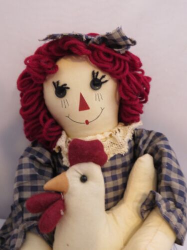 "Muñeca Ana Raggedy de Mercancía Unicornio con Gallina Pollo Estilo País Primitivo 21" - Imagen 2 de 6