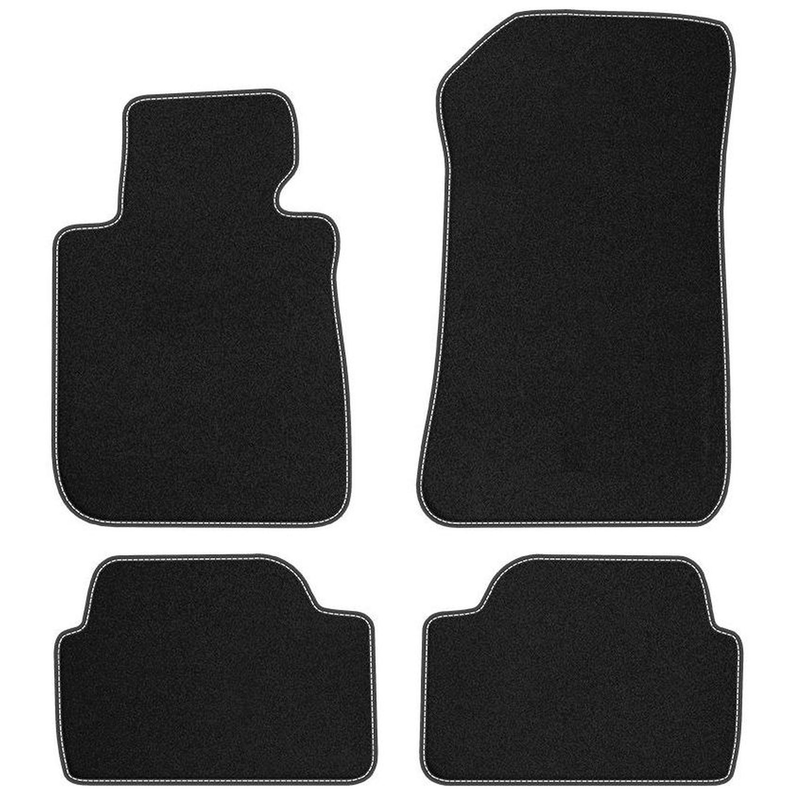 Tapis de sol velours pour BMW Série 1 E81, look blanc mat pour vos trajets