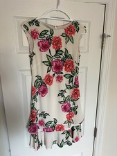 Eliza J Tiered Shift Dress Size 2 Floral Sleeveless Flounce Hem Lined
