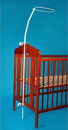 Canopy Holder Pole Bar Drape Mosquito Net with Ribbon COTBED/ COT Garden Flowers - Picture 3 of 4