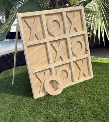 Giant Tic Tac Toe Wood Game Lawn And Yard Board Stand up 3FT Folding Handmade