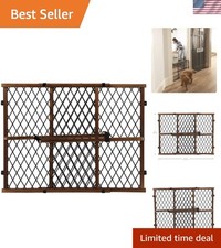 Farmhouse Style Adjustable Wood Baby Gate Secure Doorway Safety Solution