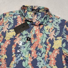 Bad Birdie Polo Shirt Medium Floral Core 4 Way Stretch UPF 50 Performance Golf