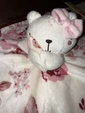 MODERN MOMENTS Gerber PINK FLOWERS FLORAL BEAR SECURITY BLANKET LOVEY No Tag