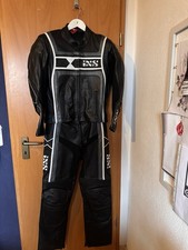 IXS Zweiteiliger Motorradkombi Gr. 50Top Zustand mit Protektoren Schwarz Leder