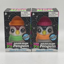 Schylling NeeDoh Squishmas Polar Glow Penguin Glow-in-the-Dark Lot of 2