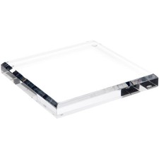 Plymor Clear Acrylic Square Beveled Display Base, 6" W x 6" D x 0.75" H