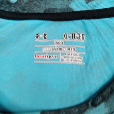 Under Armour Shirt Mens XL Blue Camo HeatGear Short Sleeve