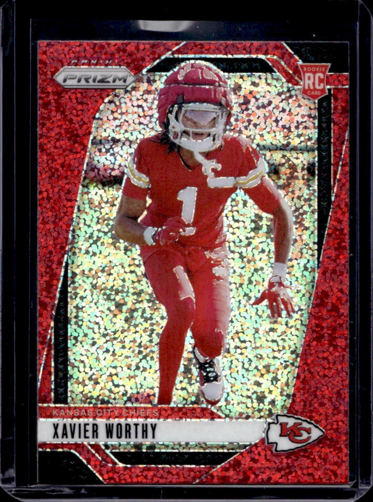 2024 Prizm Xavier Worthy RC Red Sparkle Rookie #399 Chiefs