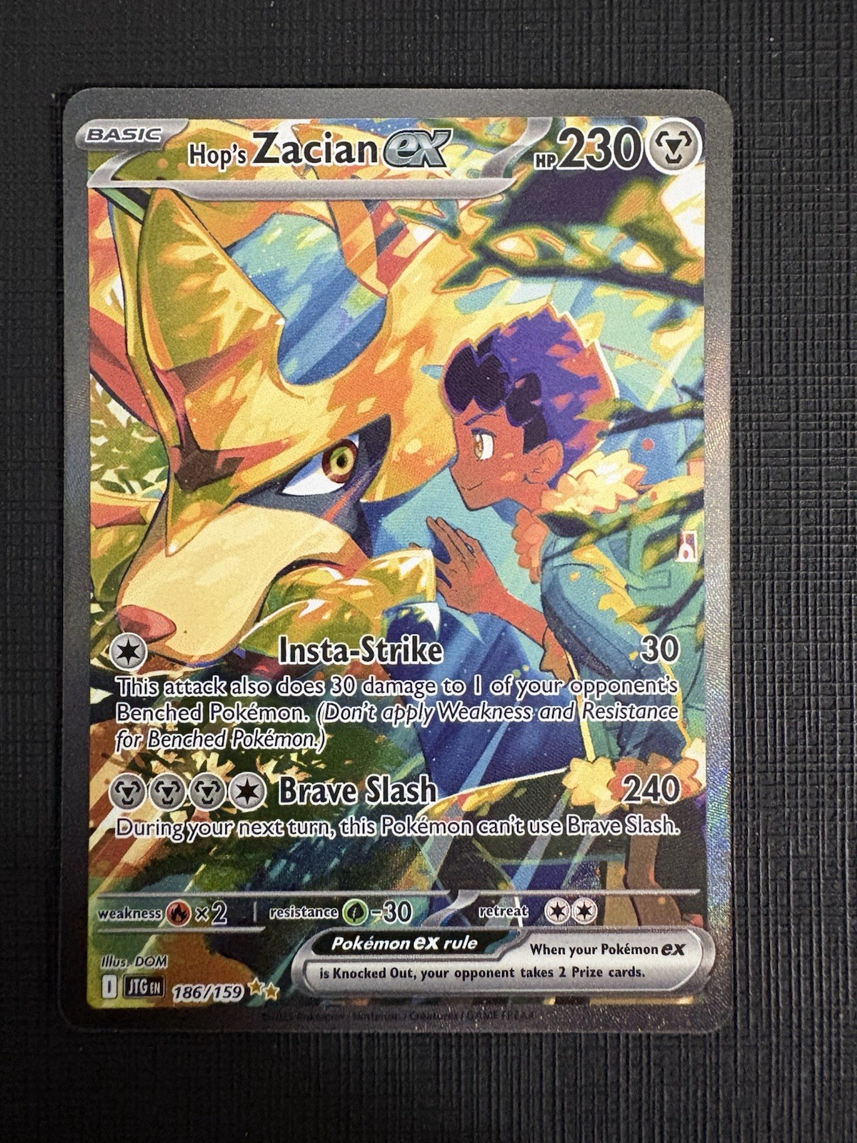 Hop's Zacian ex 186/159 Special Illustration Rare Journey Together Pokemon Card