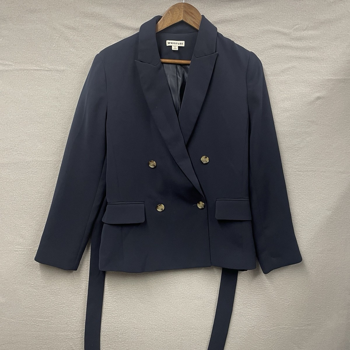 Whistles Jacket Womens Size Small Navy Blue Blazer Double Breasted