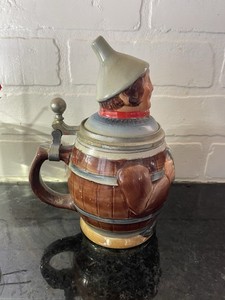 Vintage Goebel Brewer Man Character Lidded Stein Reinhold Merkelbach W. Germany