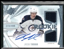 2013-14 SPx Jacob Trouba RC Jersey Auto /499 #192 Winnipeg Jets