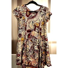 Y2K Anthropologie earthy dark fairy boho Dress Floral artsy grunge Viscose XS