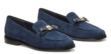 kate spade new york Deco Bow Suede Loafers Captin Navy Woman's Size 8.5 NIB Blue