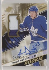 2018-19 SPx Rookies Tier 1 Gold Premium Material 39/49 Travis Dermott Auto h8p