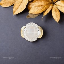 Crown Chakra Rainbow Moonstone Stone 925 Silver Stackable Daughter Birthday Ring