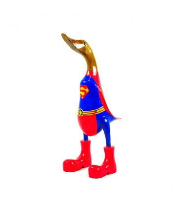 Grand canard super-héros en bois 35cm - Superman - Photo 1/4