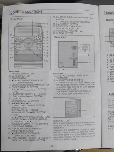 LG FFH-217L COMPACT HI-FI SYSTEM FM,CD,CASSETTE,MICRO STEREO +REMOTE & pAT TEST - Picture 18 of 24