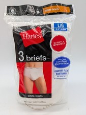 Hanes 2010 Men's White Comfort Tagless Briefs 3 Pack Size L Large 36-38"