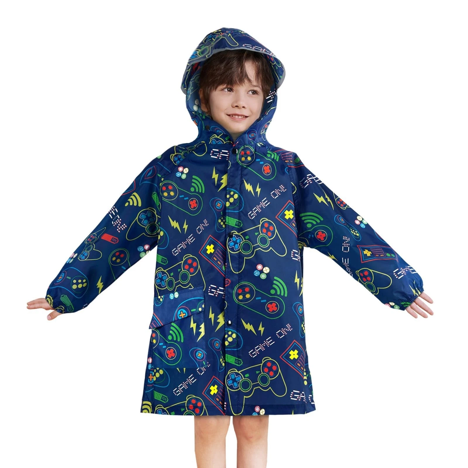 Lightweight Kids Rain Jacket Reusable Toddler Raincoat Waterproof Girls Rain ...