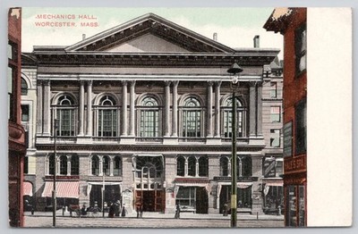 Mechanics Hall Worcester MA Postcard Early 1900s Massachusetts Architecture