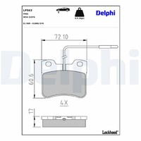 Bremsbelagsatz Delphi LP563, Vorne