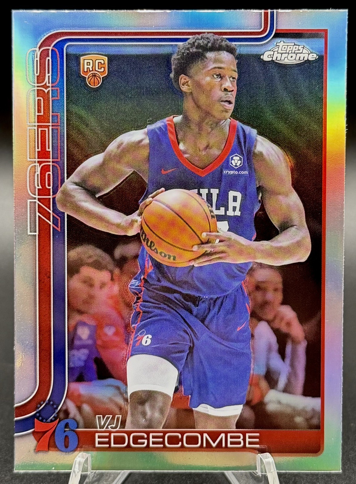 VJ Edgecombe 2025-26 Topps Chrome #253 Rookie Refractor (SILVER RC) 76ERS