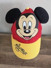 Disney Mickey Mouse Hat Cap Snap Back Youth Red Yellow Ears Parks Baseball Boys