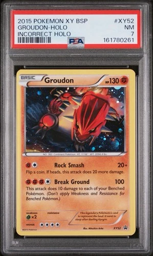 2015 Pokemon Black Star Promo Groudon XY52 PSA 7 Incorrect Holo ERROR Rare Pop 6