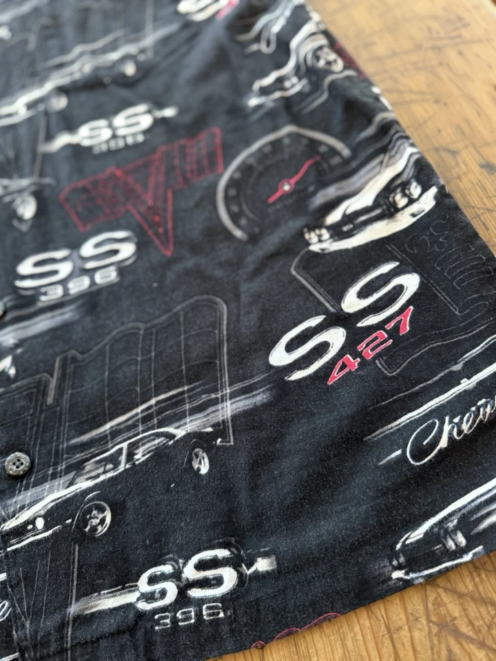 Рубашка мужская Newport синяя размер XL черная Chevrolet Super Sport SS 427 Nova Camaro AOP - Изображение 2 из 4