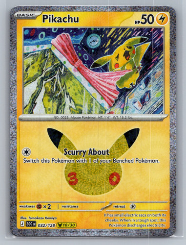 Pikachu #32/128 30th Celebration Pokemon TCG