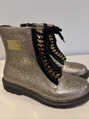 CASADEI SHIMMER WOMENS BOOTS SIZE US 9.5 & EU 41 BLACK GOLD BOOT