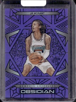 2024-25 Panini Obsidian #58 Ja Morant Electric Etch Purple Flood